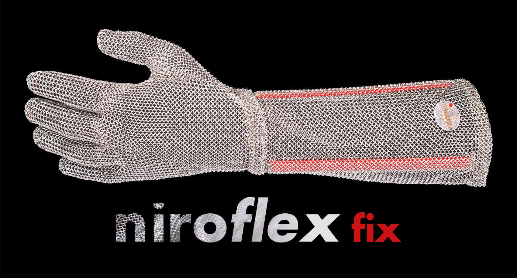 NIROFLEX fix, metzger handschuhe und Kettenhandschuhe für Metzger, Fleischer, Schlachthaus, Schlachthof, Metal mesh gloves & Stab Resistent Stainless Steeel, Cut Proof