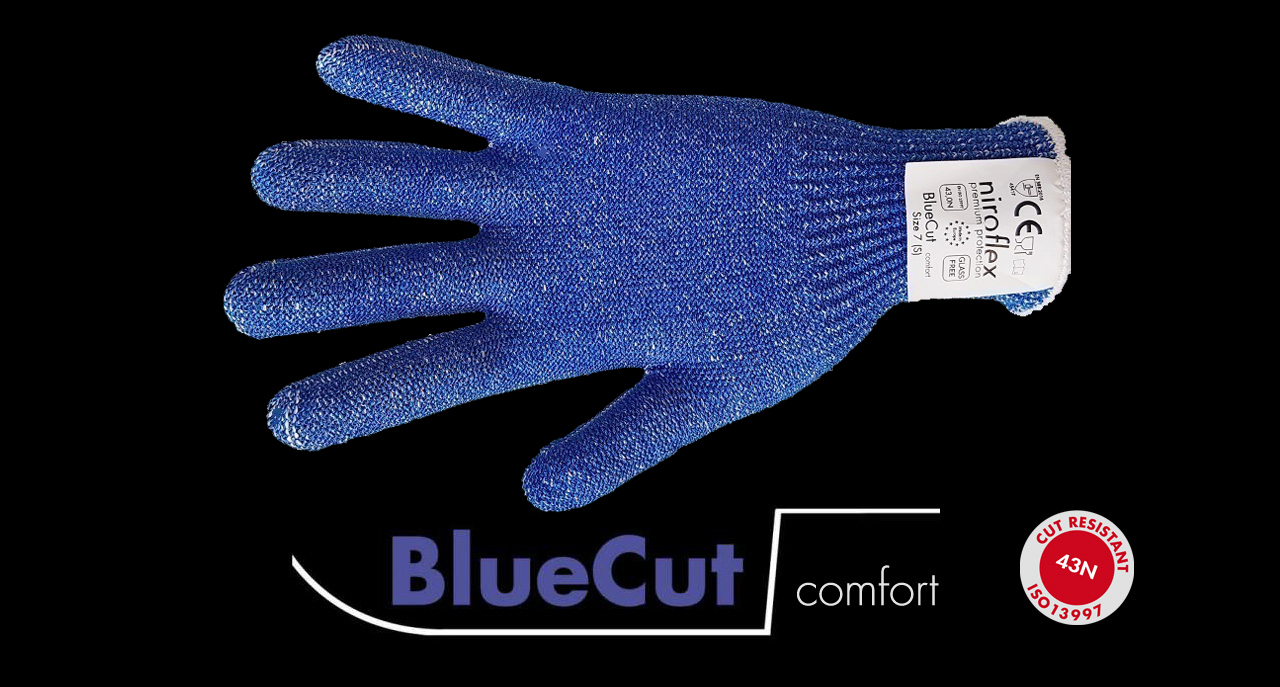 Niroflex BlueCut comfort, Schnittschutzhandschuh Lebensmittel, Schnittfeste Handschuhe Lebensmittel, Schnittschutz Handschuh, Schnittschutzhandschuhe Metzger, Fleischer Zubehör