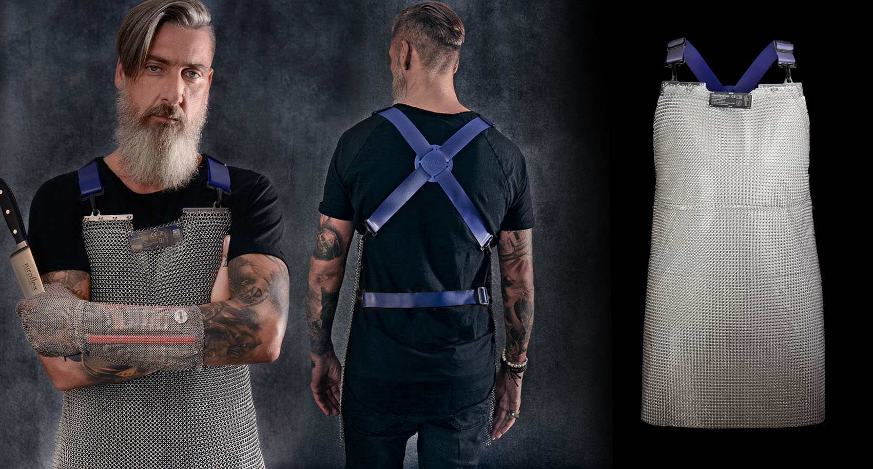 Chainmail aprons: Stainless Steel Chain Mail Cut Resistant Butcher Apron