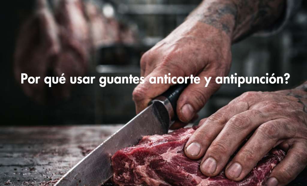 manos cortando carne sin guantes produccion alimentaria