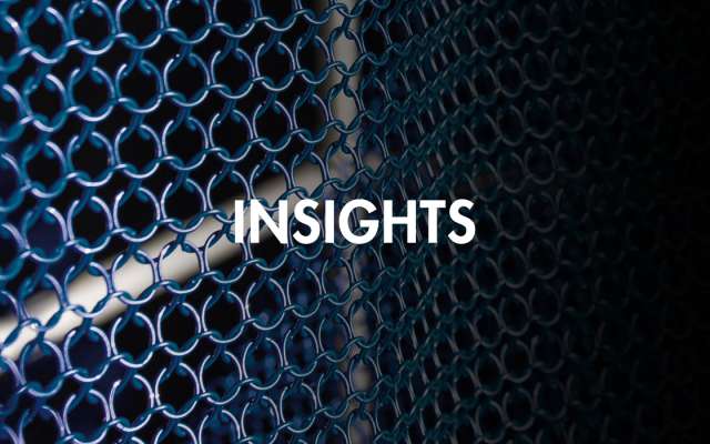 Nahaufnahme eines NIROFLEX Schnittschutzhandschuhs / Edelstahl-Ringgeflecht mit INSIGHTS Overlay – Schutz in der Lebensmittelproduktion