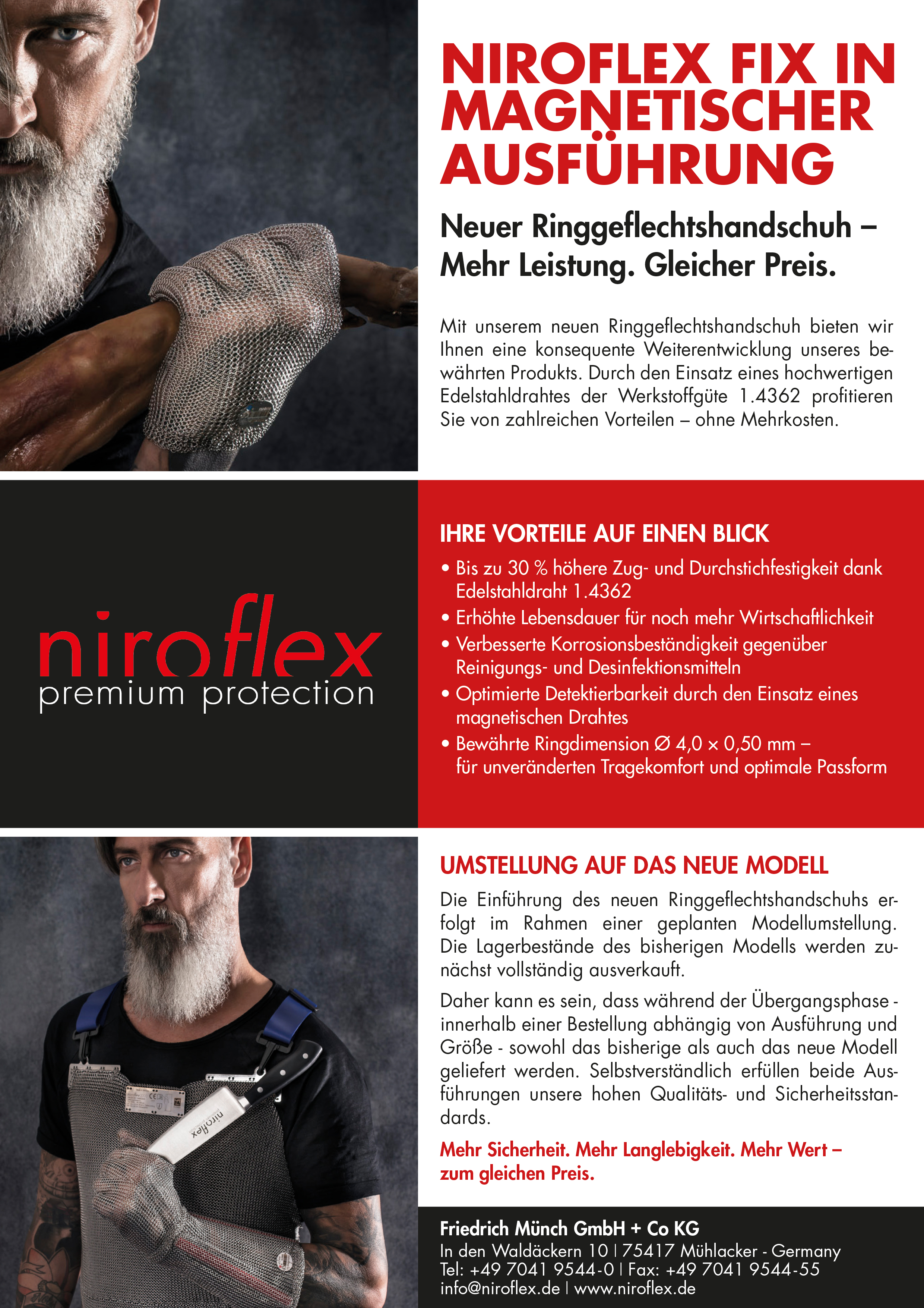 niroflex fix – magnetische Ausführung niroflex fix in magnetischer Ausführung